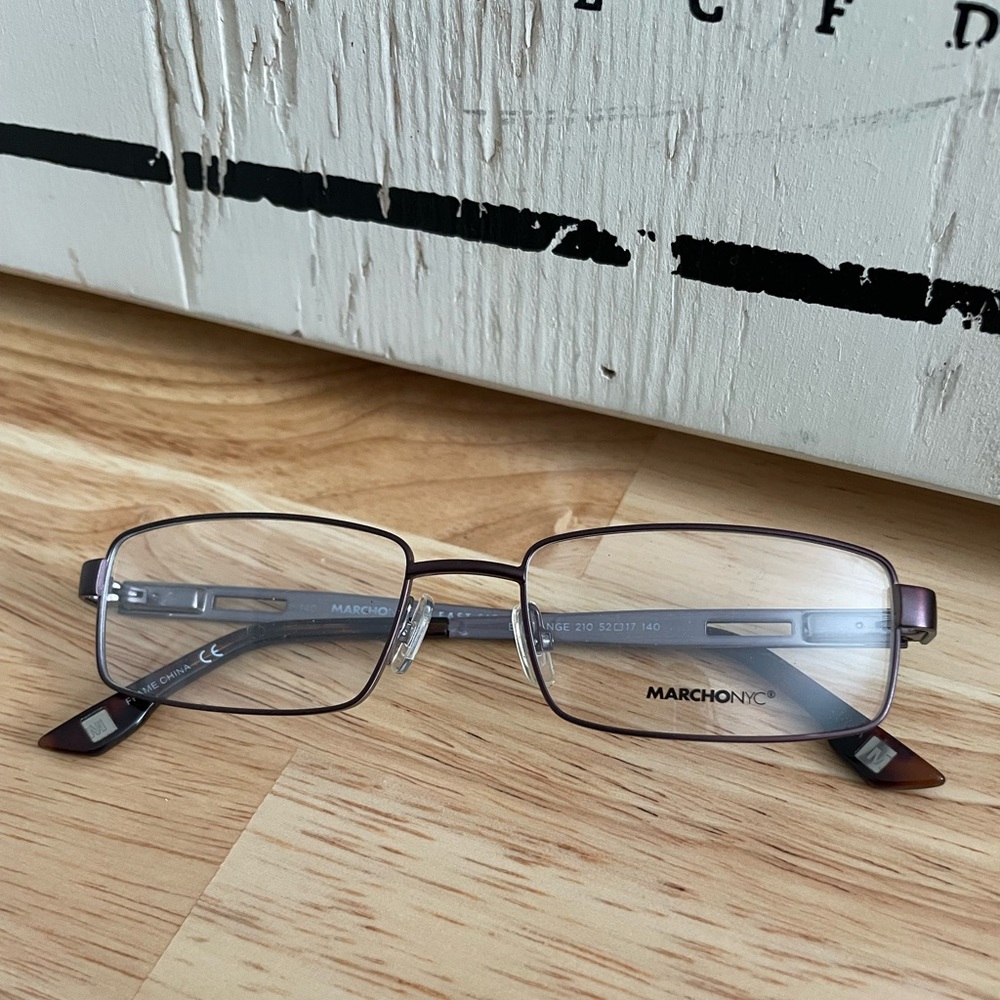 Marchon NYC eyeglass frame. Men’s or women’s. Brown metal. New.